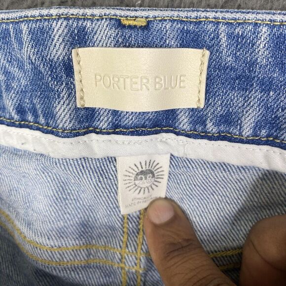 Porter Blue Jeans Womens 28 Blue High Rise Straight Leg Distressed Raw Hem Denim - Picture 4 of 12